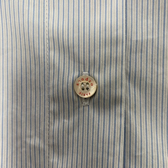 Sandro Paris Stripped Button Up Shirt Top Sz S - Picture 8 of 12